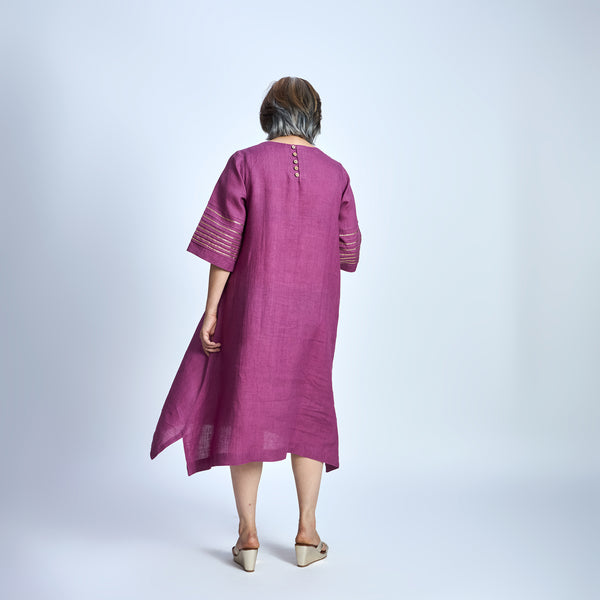 IRA Dress with Sequin embroidery- Jamun