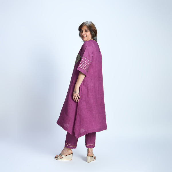 IRA Set with Sequin embroidery- Jamun