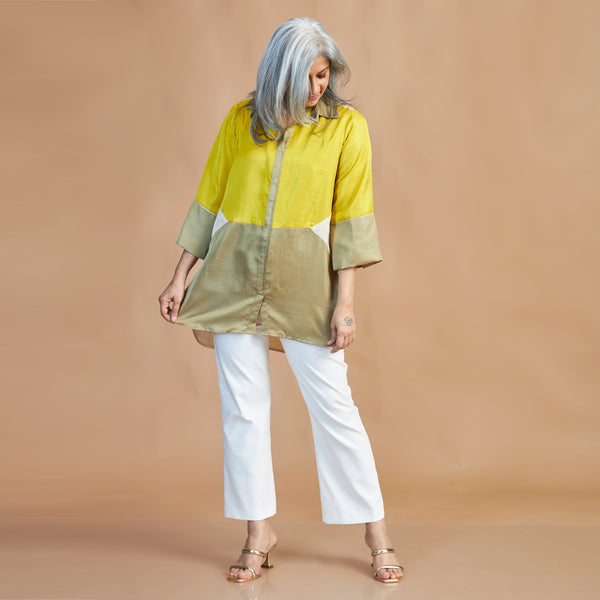 JIYA Shirt - Marigold yellow & Ivory