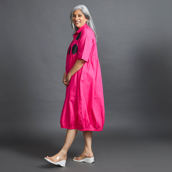 KIMI Bubble Dress - Candy Pink & Black (PROMO)