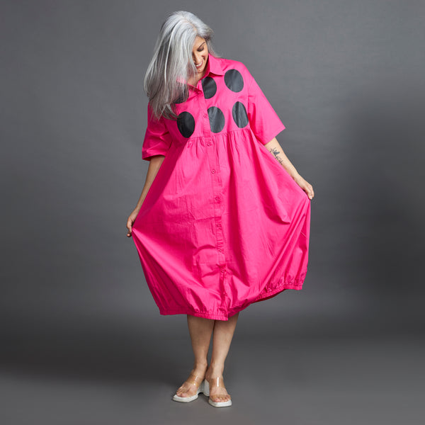 KIMI Bubble Dress - Candy Pink & Black (PROMO)
