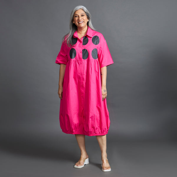 KIMI Bubble Dress - Candy Pink & Black (PROMO)