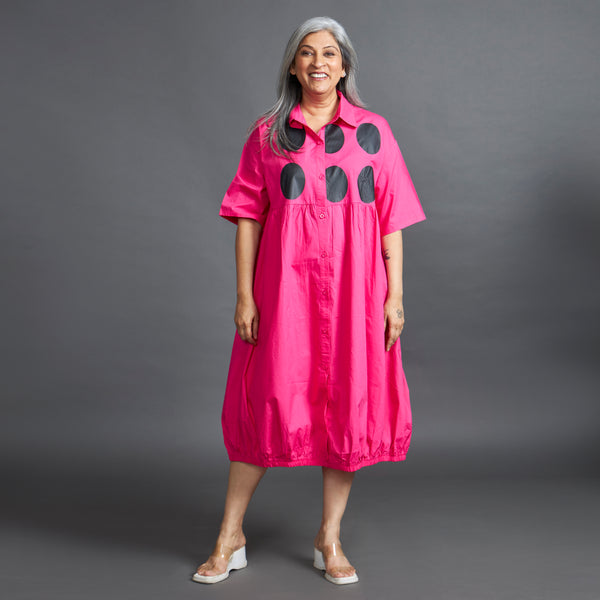 KIMI Bubble Dress - Candy Pink & Black (PROMO)