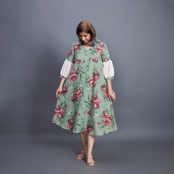 KAVYA A-line Dress - Sage Green (PROMO)