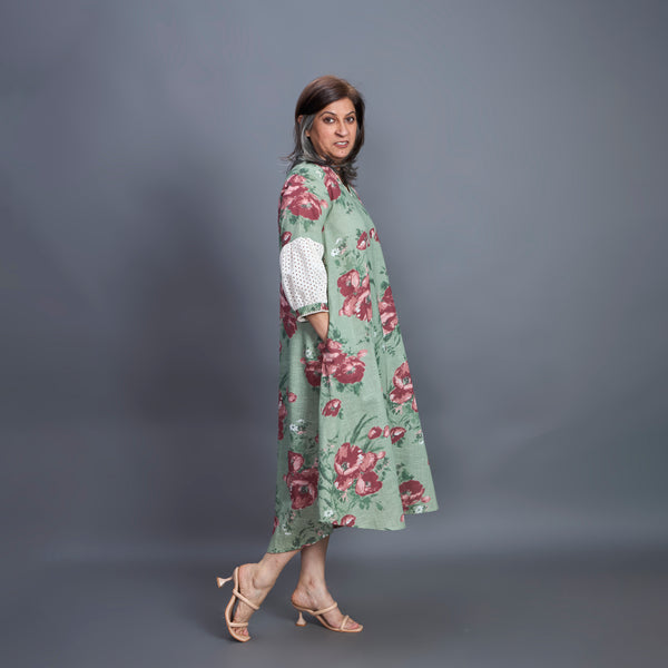 KAVYA A-line Dress - Sage Green (PROMO)