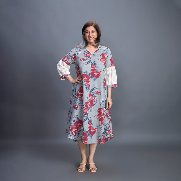 KAVYA A-line Dress - Slate Blue (PROMO)