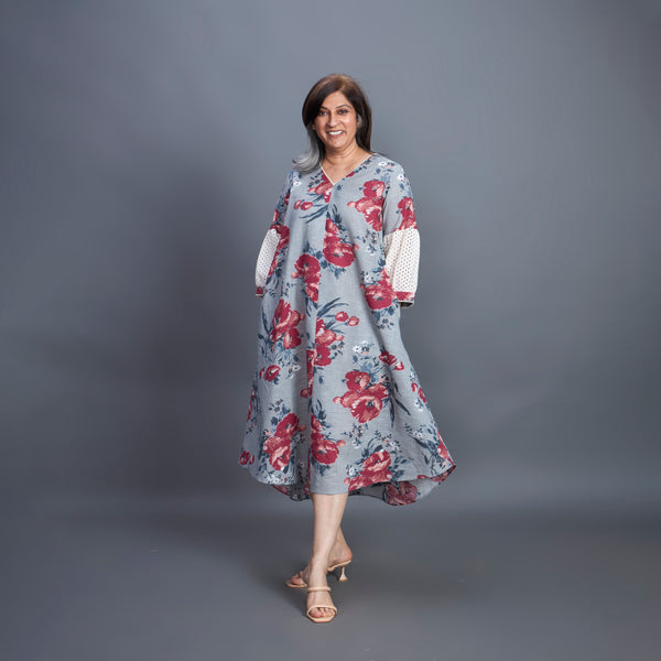 KAVYA A-line Dress - Slate Blue (PROMO)