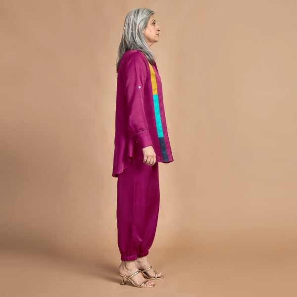 KAVYA  Shirt with Jogger Pants - Magenta