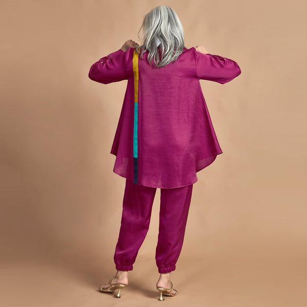 KAVYA  Shirt with Jogger Pants - Magenta