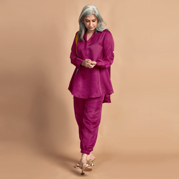 KAVYA  Shirt with Jogger Pants - Magenta