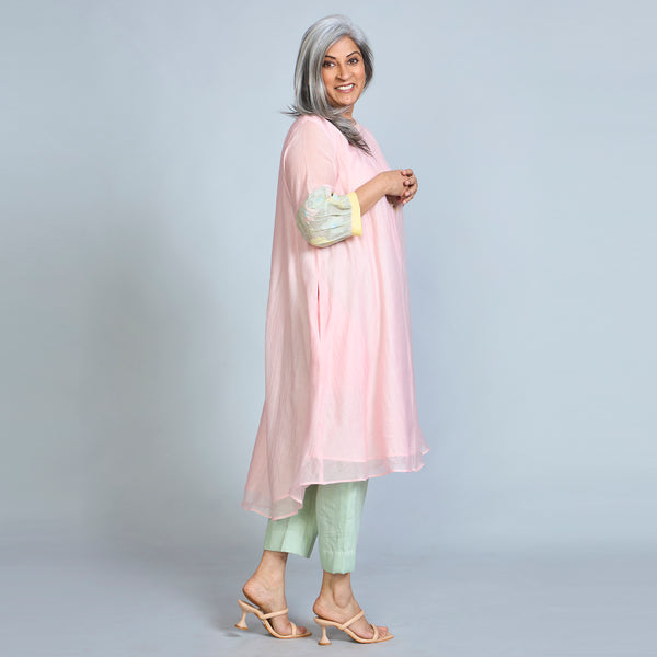 KAVYA A-line Tunic Set - Pink