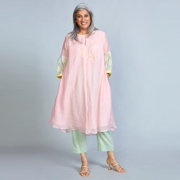 KAVYA A-line Tunic Set - Pink