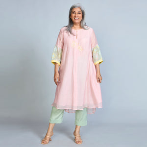 KAVYA A-line Tunic Set - Pink