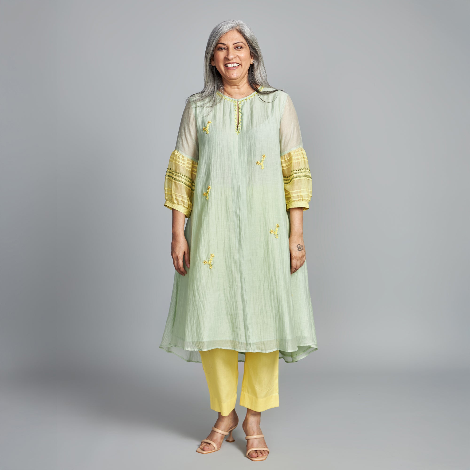KAVYA A-line Tunic Set - Mint Green