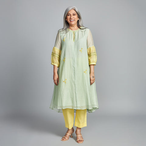 KAVYA A-line Tunic Set - Mint Green