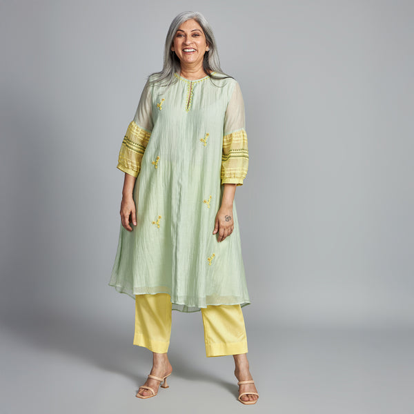 KAVYA A-line Tunic Set - Mint Green