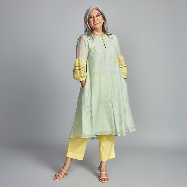 KAVYA A-line Tunic Set - Mint Green