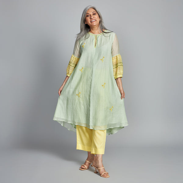 KAVYA A-line Tunic Set - Mint Green