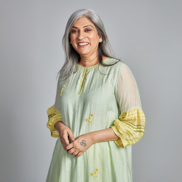 KAVYA A-line Tunic Set - Mint Green