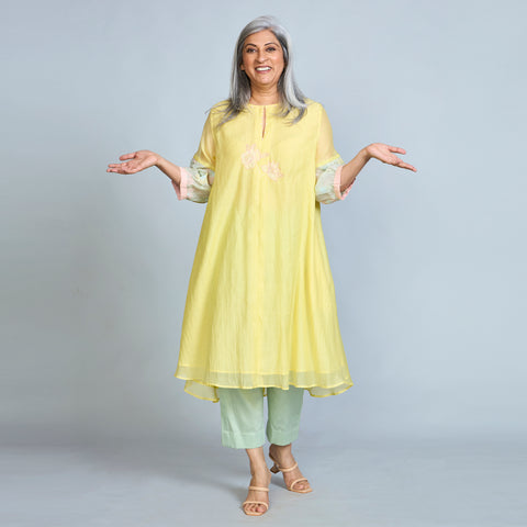 KAVYA A-line Tunic Set - Yellow