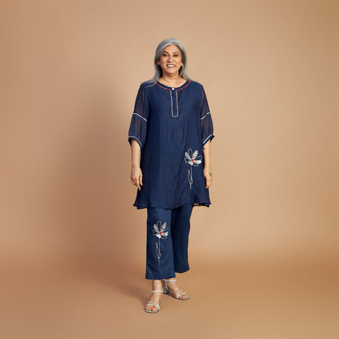 AVNI Tunic with Pants - Navy Blue