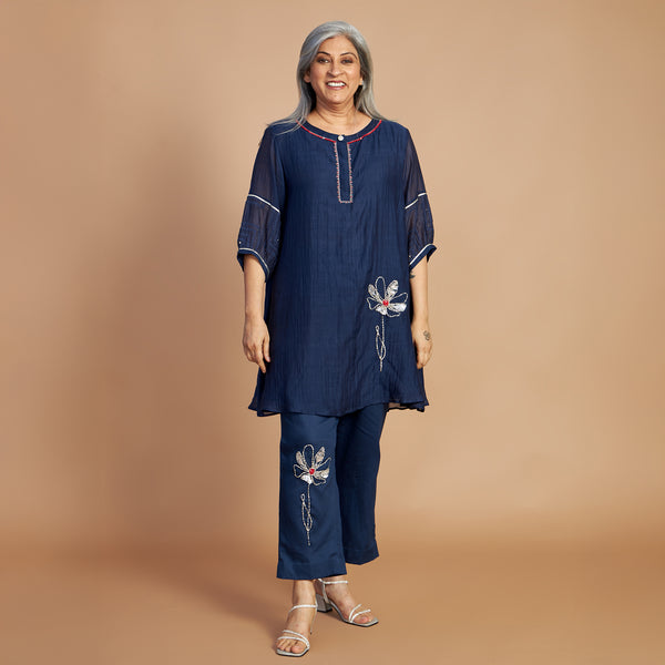 AVNI Tunic with Pants - Navy Blue