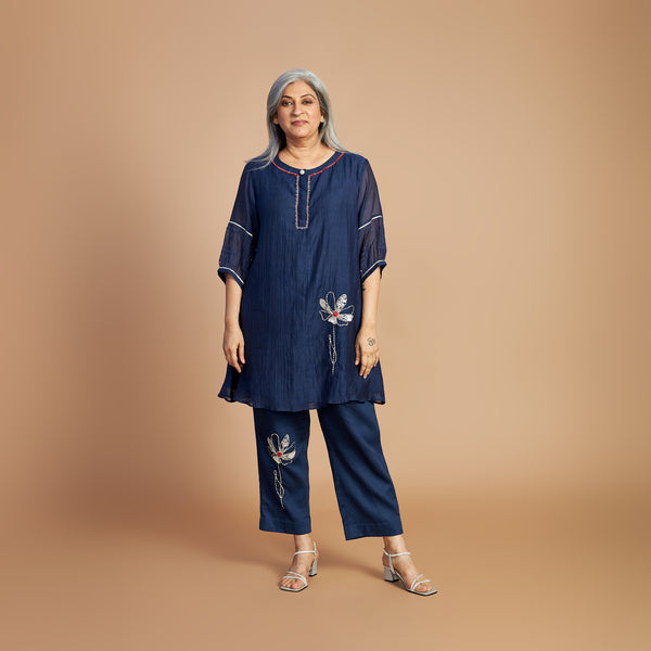 AVNI Tunic with Pants - Navy Blue