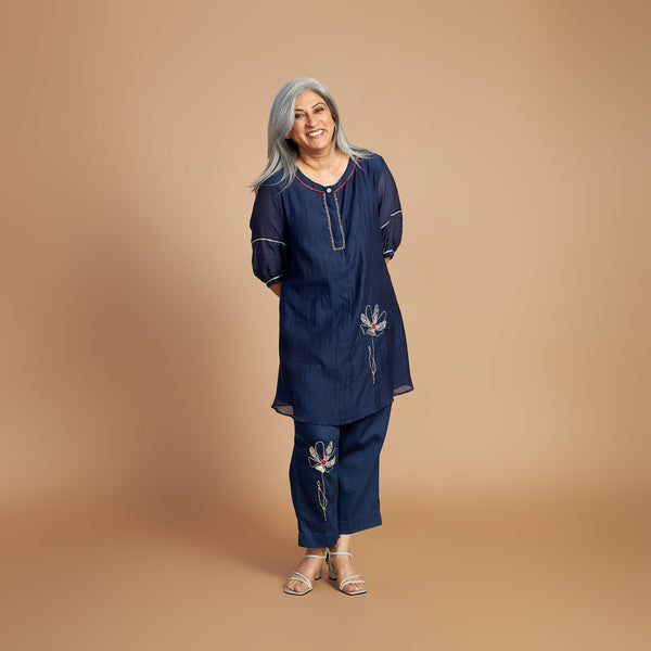 AVNI Tunic with Pants - Navy Blue