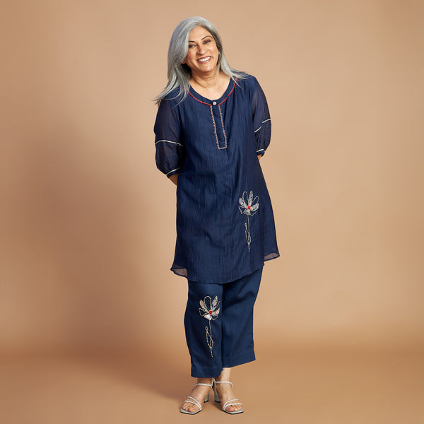 AVNI Tunic with Pants - Navy Blue