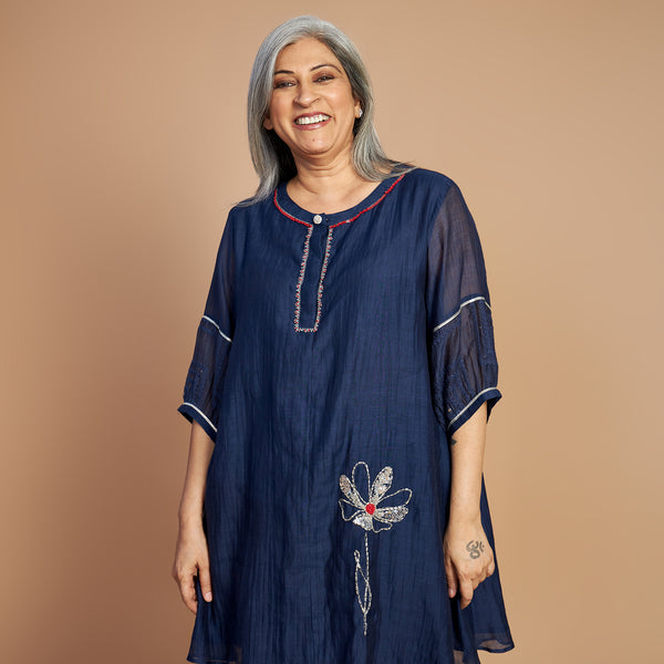 AVNI Tunic with Pants - Navy Blue