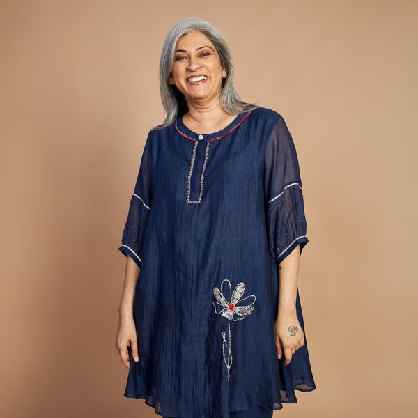 AVNI Tunic with Pants - Navy Blue