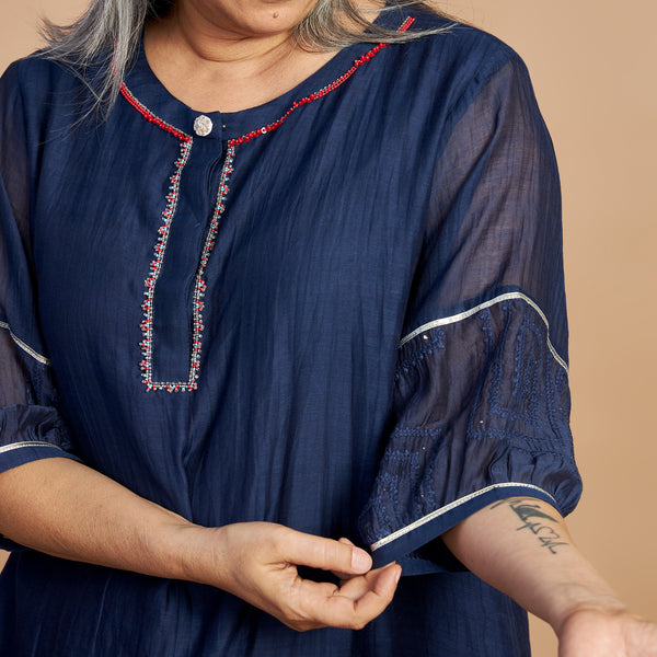 AVNI Tunic with Pants - Navy Blue