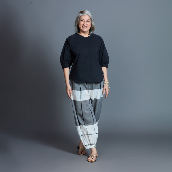 Koji Balloon Pants - Grey Checks