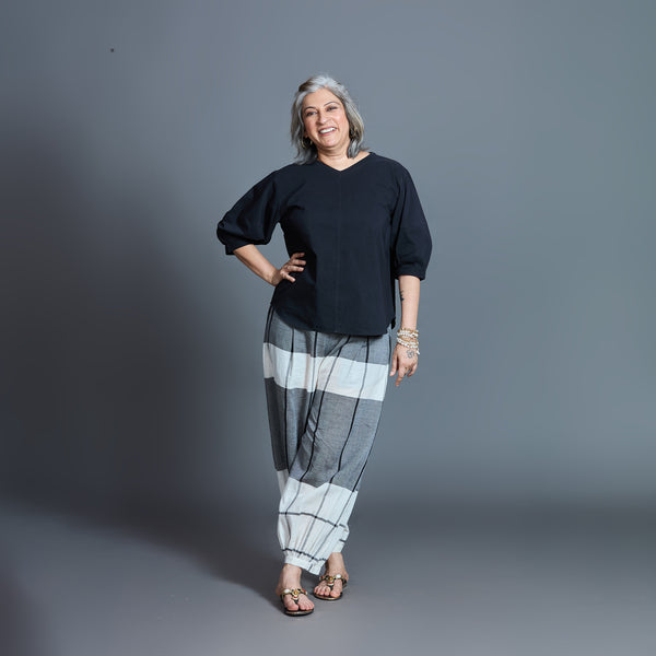 Koji Balloon Pants - Grey Checks