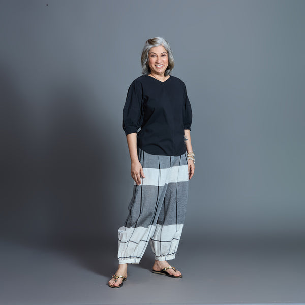 Koji Balloon Pants - Grey Checks
