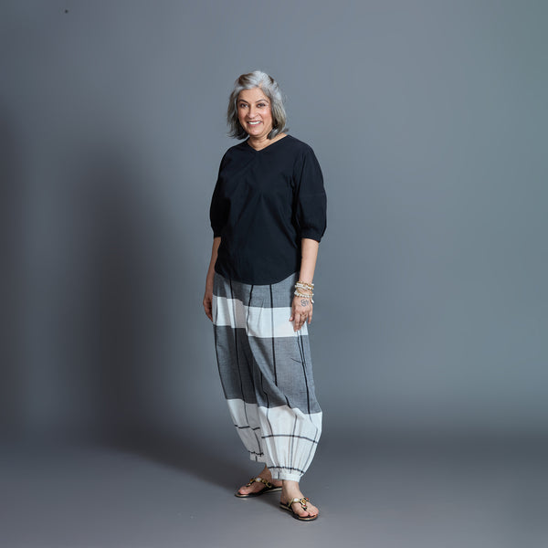 Koji Balloon Pants - Grey Checks