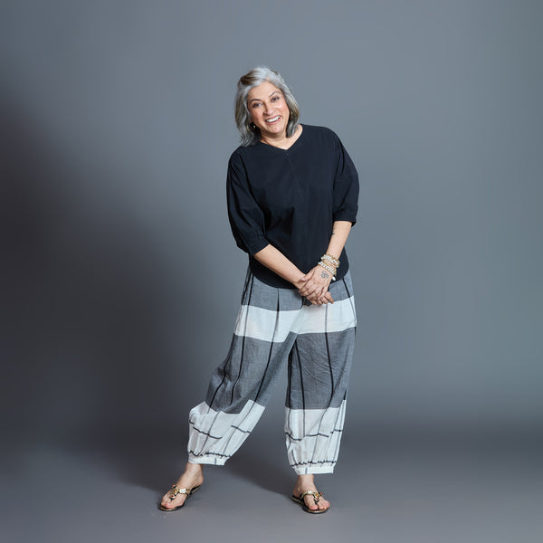 Koji Balloon Pants - Grey Checks