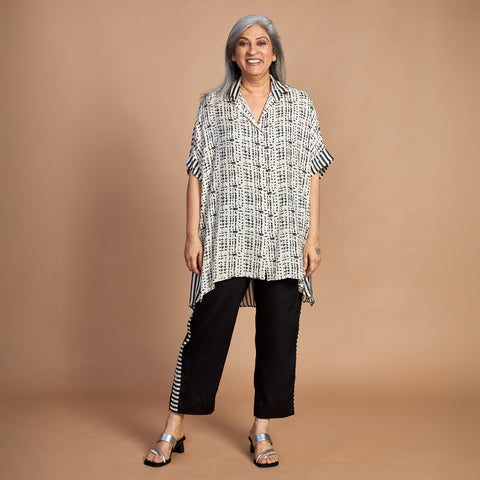 KURO Tunic Set - Black Ivory Print