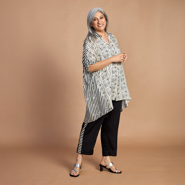 KURO Tunic Set - Black Ivory Print