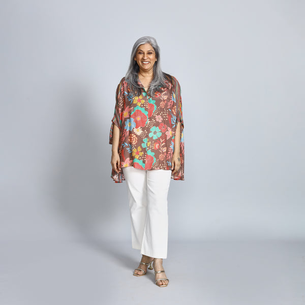 LELA Butterfly Shirt - Brown Print (SALE)