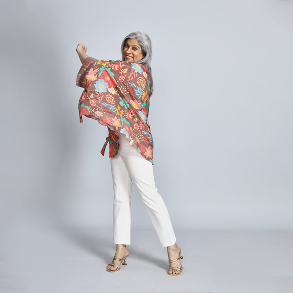 LELA Butterfly Shirt - Brown Print (SALE)