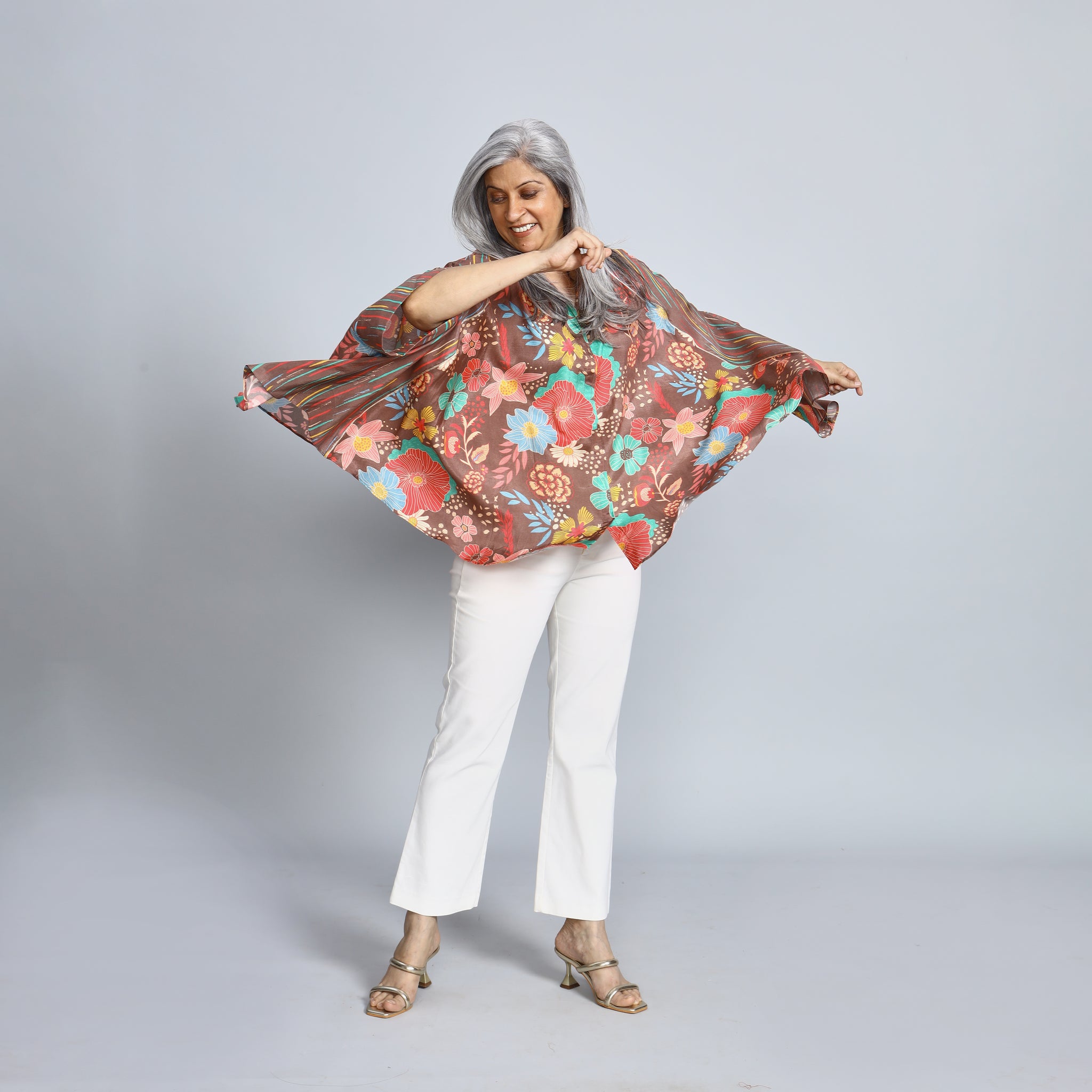 LELA Butterfly Shirt - Brown Print (SALE)