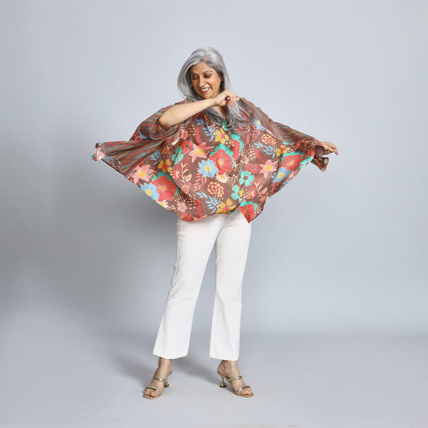 LELA Butterfly Shirt - Brown Print (SALE)