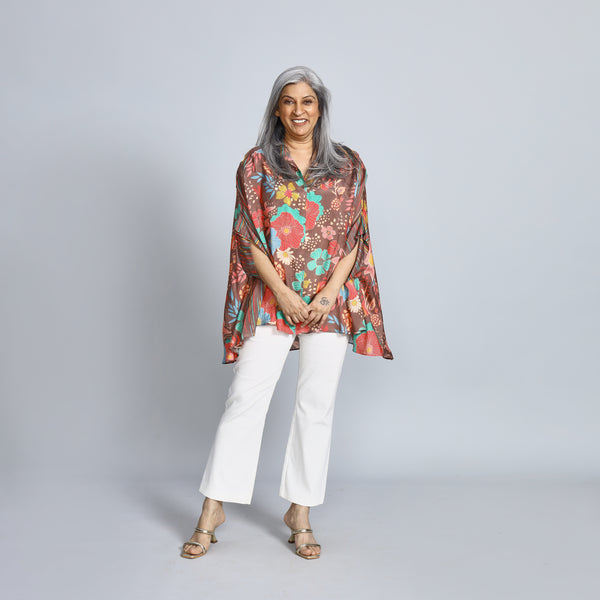 LELA Butterfly Shirt - Brown Print (SALE)