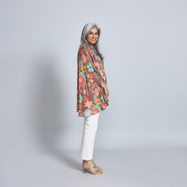 LELA Butterfly Shirt - Brown Print (SALE)