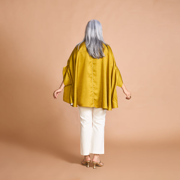 LELA Butterfly Shirt - Yellow Ochre Plain