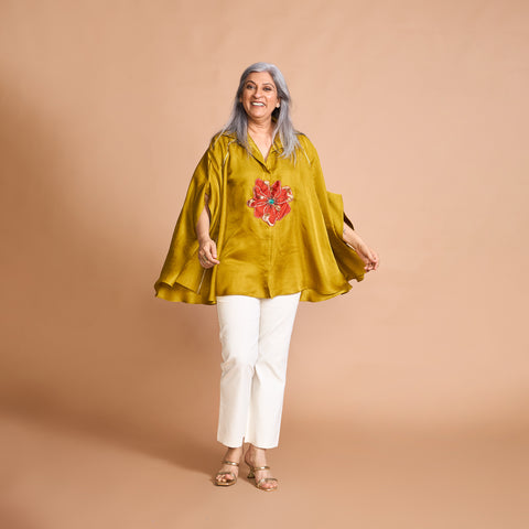 LELA Butterfly Shirt - Yellow Ochre
