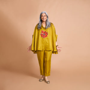 LELA Butterfly Shirt Co-Ord Set - Yellow Ochre