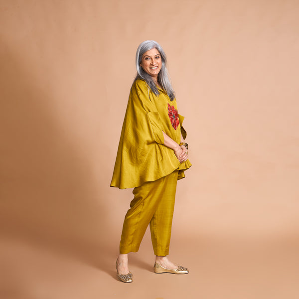 LELA Butterfly Shirt Co-Ord Set - Yellow Ochre