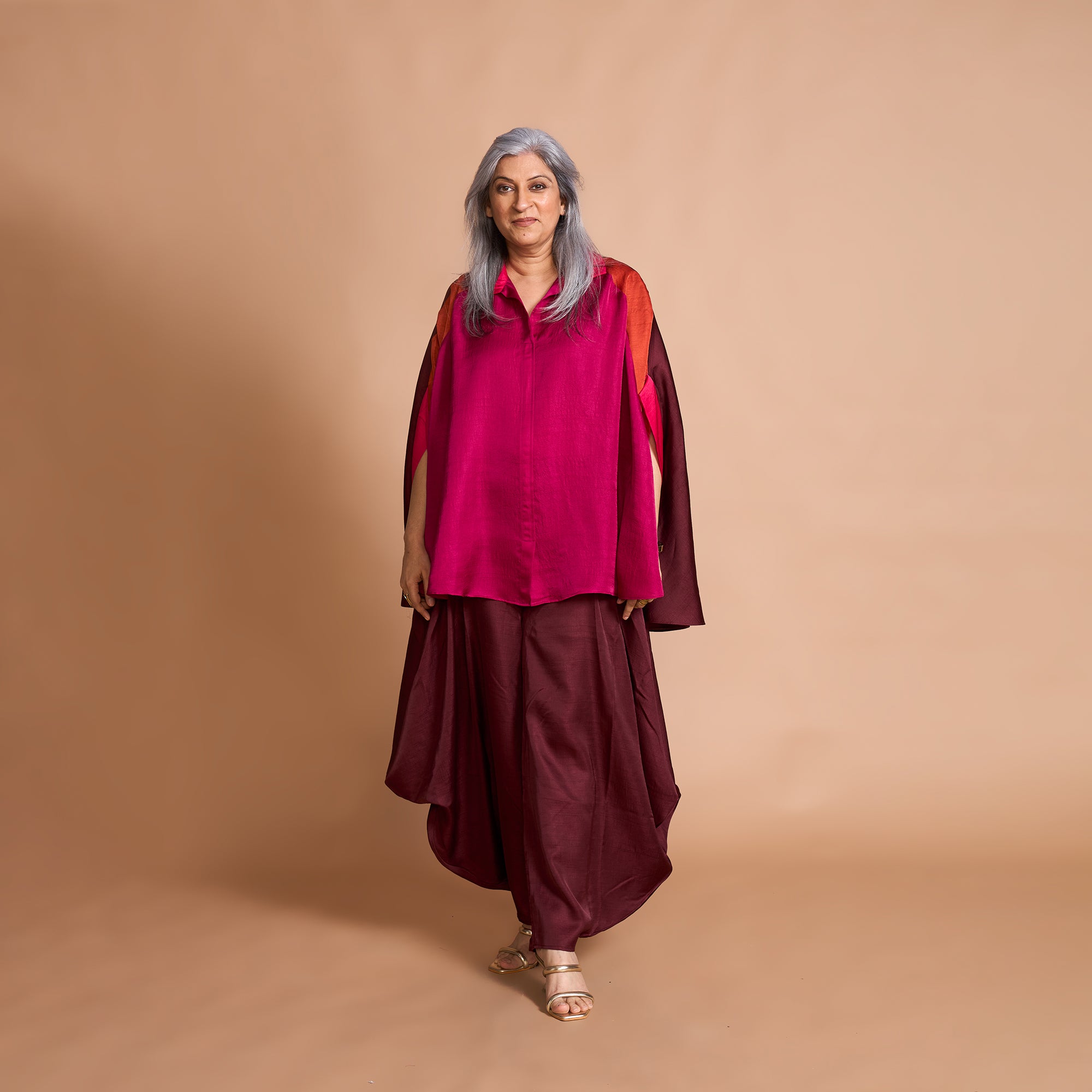 LELA Butterfly Shirt  + Goro Dhoti Set - PUSHKAR Combination